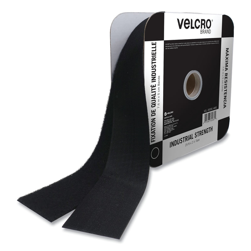 VELCRO Brand Industrial Strength Heavy-Duty Fasteners, 2" x 25 ft., Black