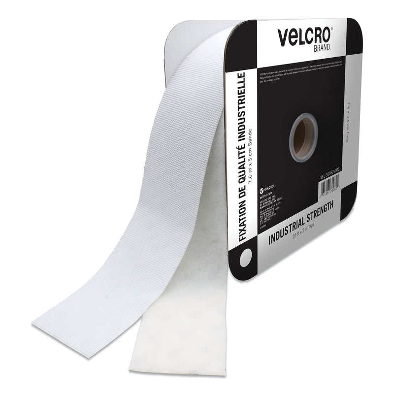 VELCRO Brand Industrial Strength Heavy-Duty Fasteners, 2" x 25 ft., White