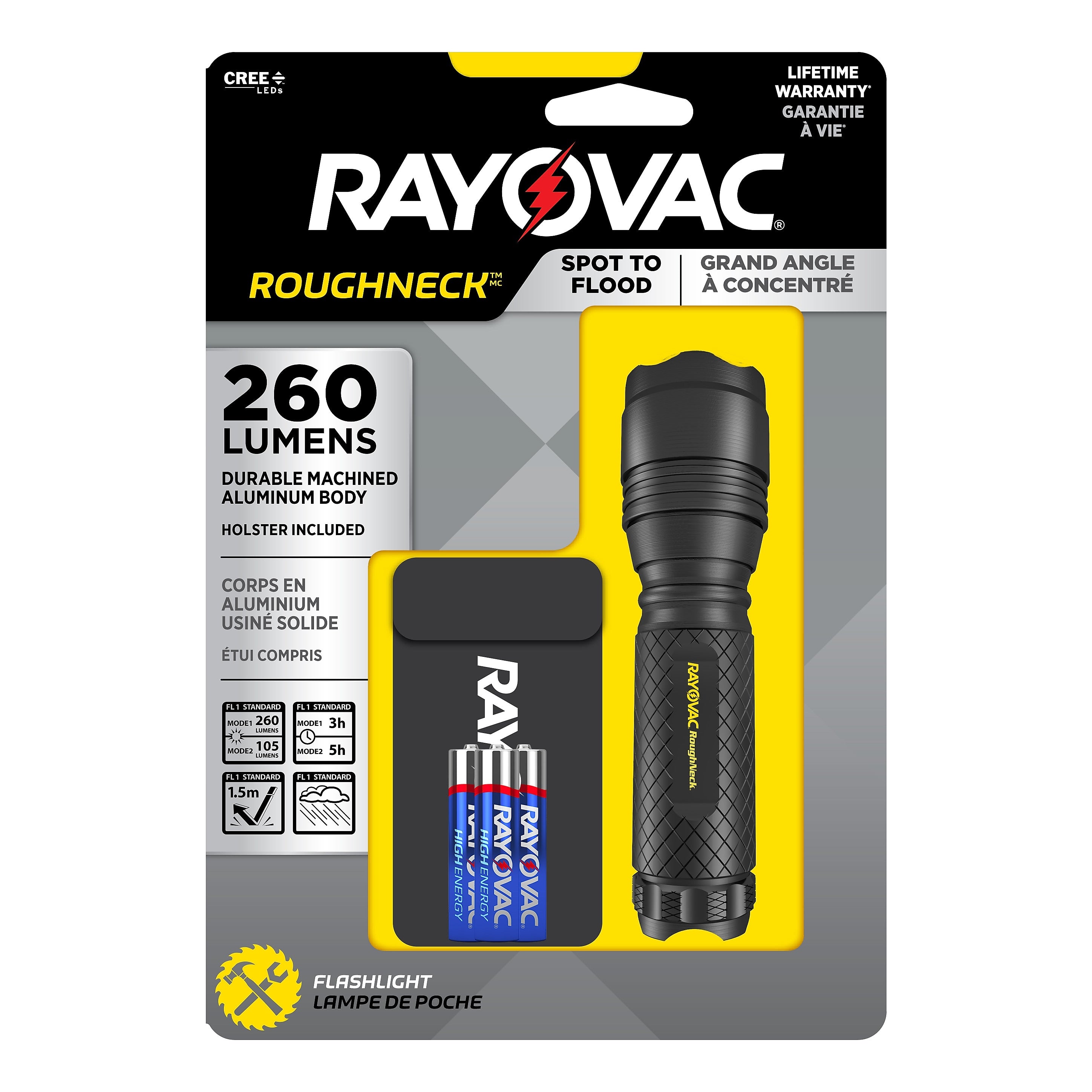 Rayovac LED Aluminum Flashlight, Black