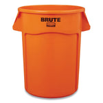Rubbermaid Commercial Brute Round Containers, 32 gal, Orange