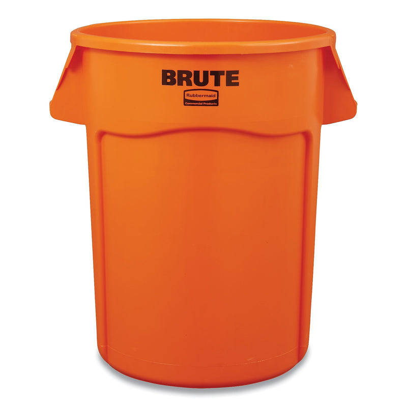 Rubbermaid Commercial Brute Round Containers, 32 gal, Orange