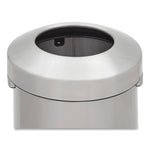 Rubbermaid Refine Stainless Steel Indoor Trash Can with Open Lid, 15 Gallon, Silver (2147581)