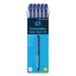 Schneider Slider Basic Ballpoint Pen, Medium Point, Blue Ink, 10/Box (151103)
