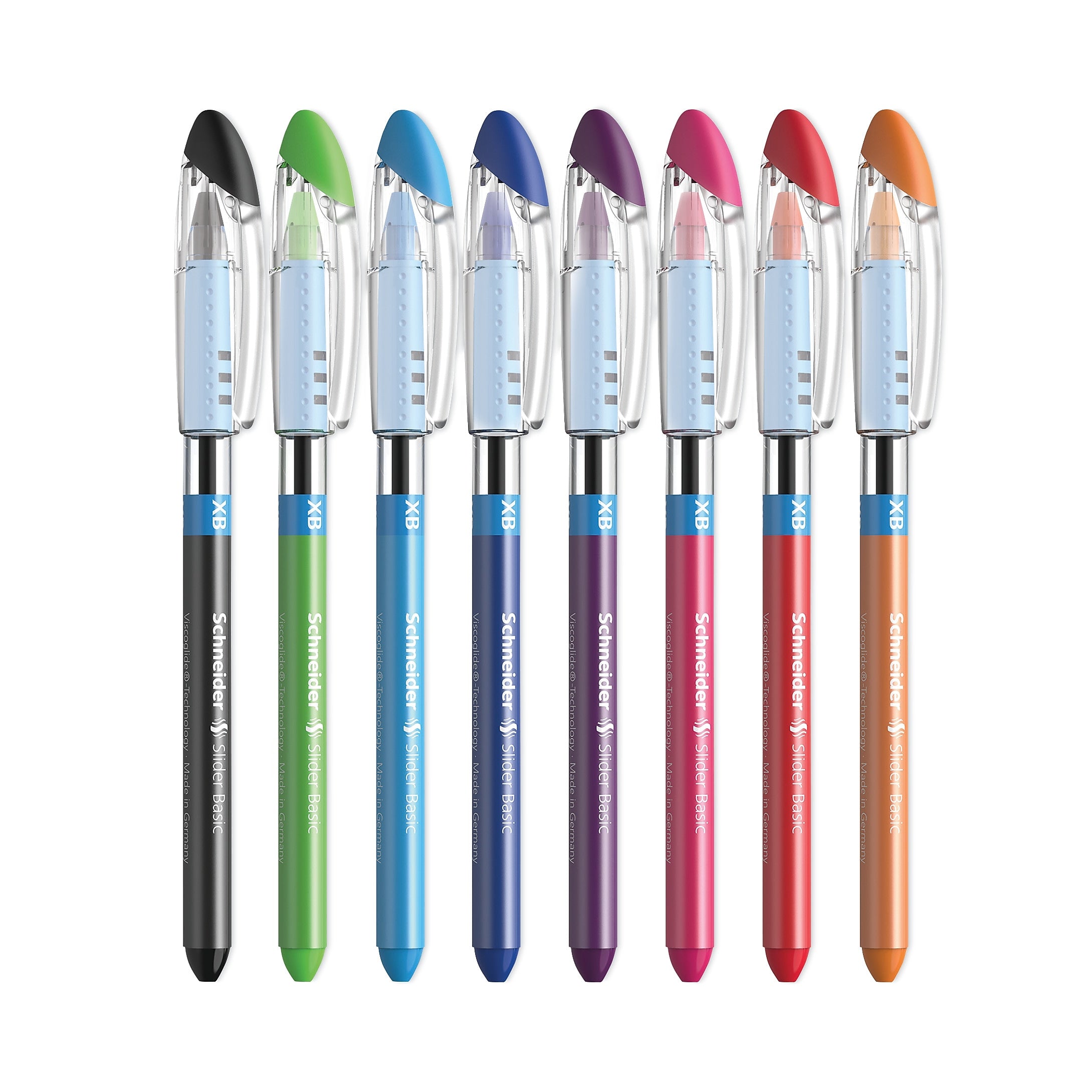 Schneider Slider Basic Ballpoint Pen, Extra Broad Point, Assorted Inks, 8/Pack (151298)