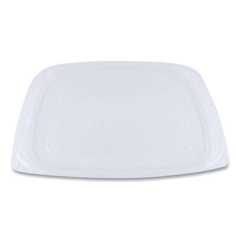 World Centric PLA Rectangular Deli Container Lids, 6.5 x 7.5 x 0.3, Clear, 600/Carton