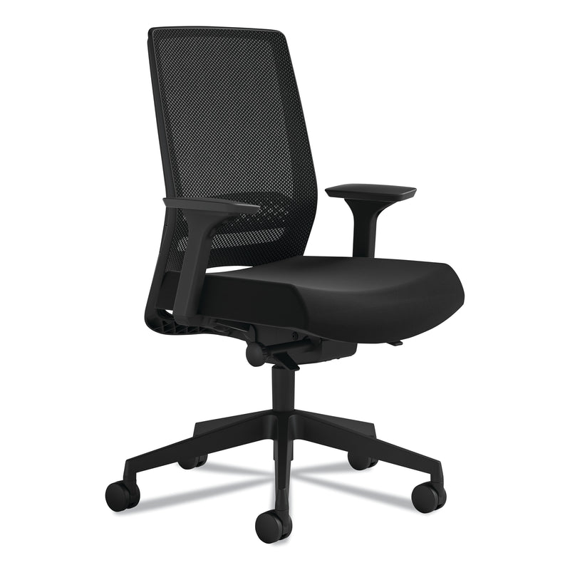 Safco Medina Deluxe Task Chair, Supports Up to 275 lb., 18" to 22" Seat Height, Black