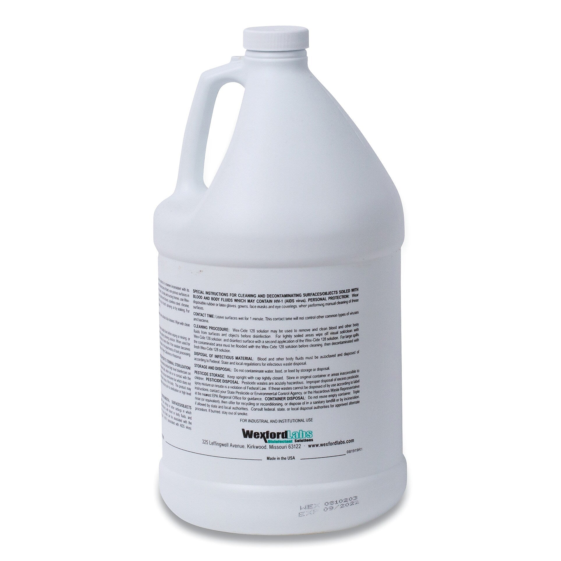 Wexford Labs Wex-Cide Concentrated Disinfecting Cleaner, Nectar Scent, 128 oz. Bottle
