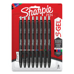 Sharpie S-Gel Retractable Gel Pen, Medium Point, 0.7 mm, Assorted Ink, 8/Pack (SAN2126231)