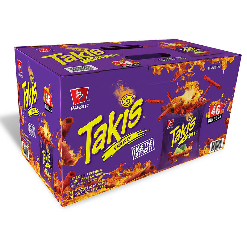 Takis Fuego Corn Chips, 1 oz., 46 Bags/Pack (220-02045)