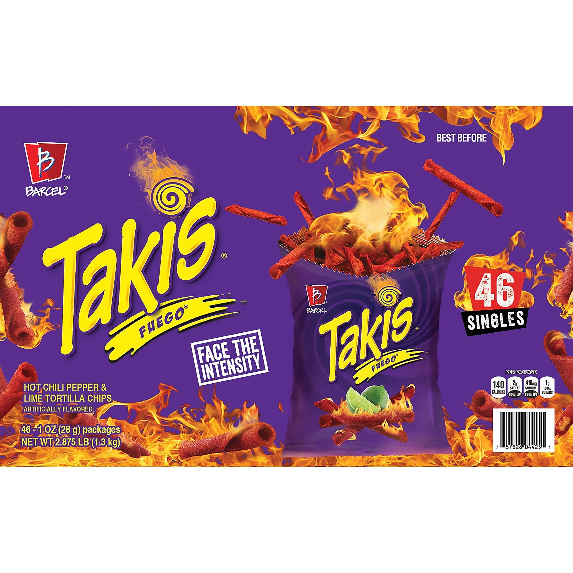 Takis Fuego Corn Chips, 1 oz., 46 Bags/Pack (220-02045)