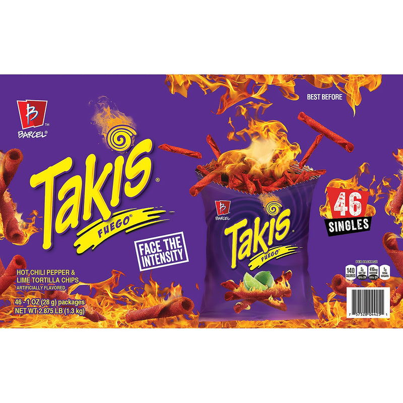 Takis Fuego Corn Chips, 1 oz., 46 Bags/Pack (220-02045)