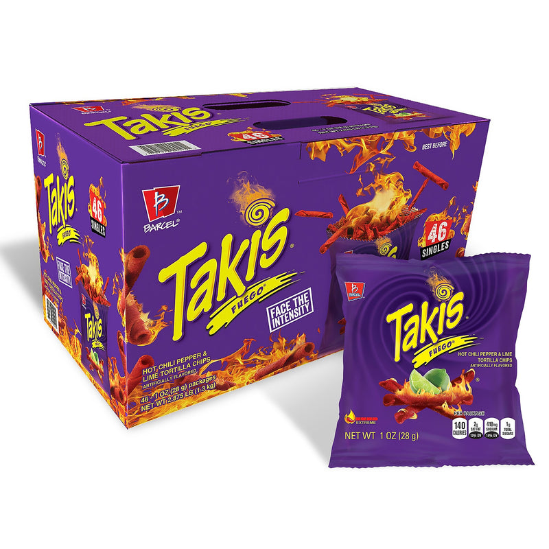 Takis Fuego Corn Chips, 1 oz., 46 Bags/Pack (220-02045)