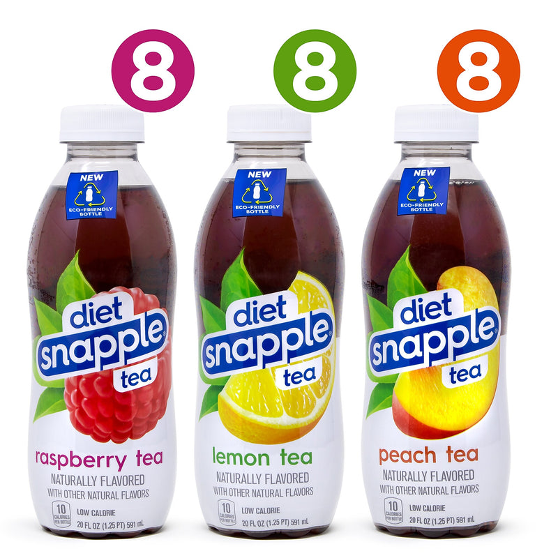 Diet Snapple Ice Tea Variety Pack, 20 oz., 24/Pack (220-02043)