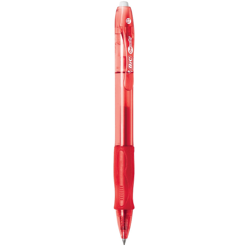 BIC Gel-ocity Original Retractable Gel Pens, Medium Point, 0.7 mm, Red Ink, 12/Pack (31565/RLC11)