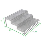 Mind Reader 2  Piece  3 Tier Storage Shelf, Silver (3TSHELF2-SIL)
