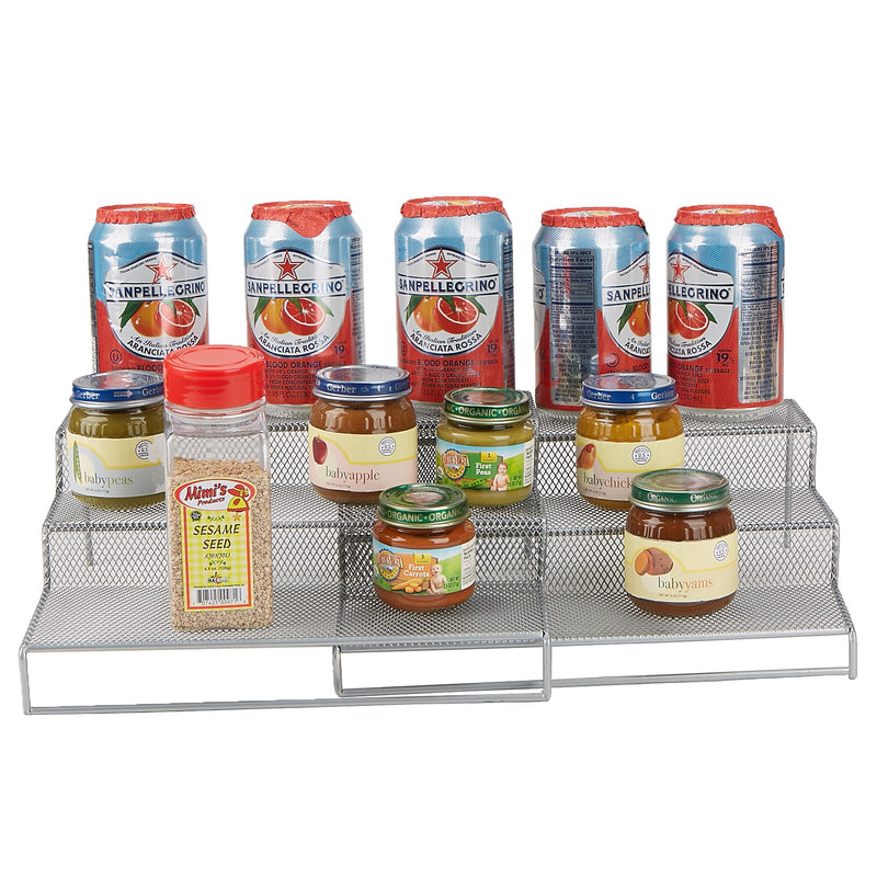Mind Reader 2  Piece  3 Tier Storage Shelf, Silver (3TSHELF2-SIL)