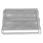 Mind Reader 2  Piece  3 Tier Storage Shelf, Silver (3TSHELF2-SIL)