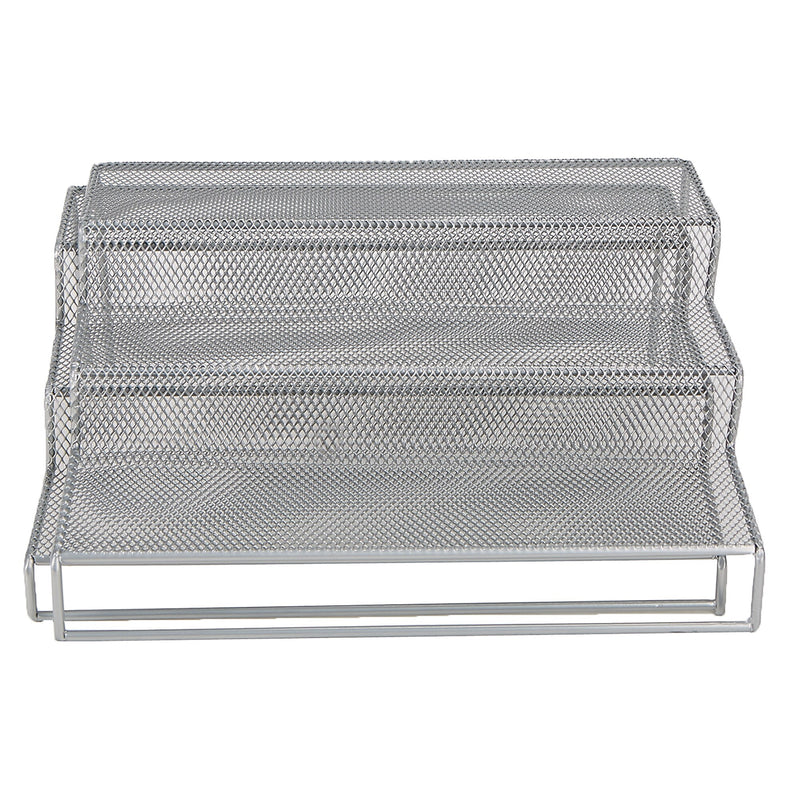 Mind Reader 2  Piece  3 Tier Storage Shelf, Silver (3TSHELF2-SIL)