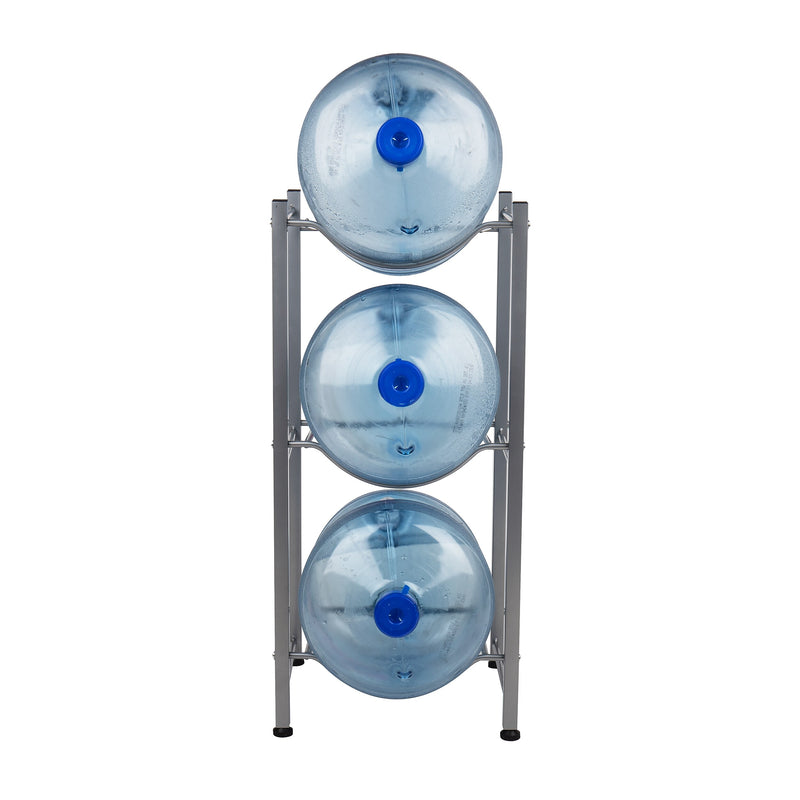 Mind Reader 3-Shelf Mobile Water Jug Stand Holder, Metal, Silver (3TJUG-SIL)
