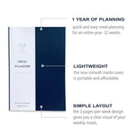 Undated Kahootie Co. 6.25" x 9" Meal Planner, Navy (ITKMEALN)