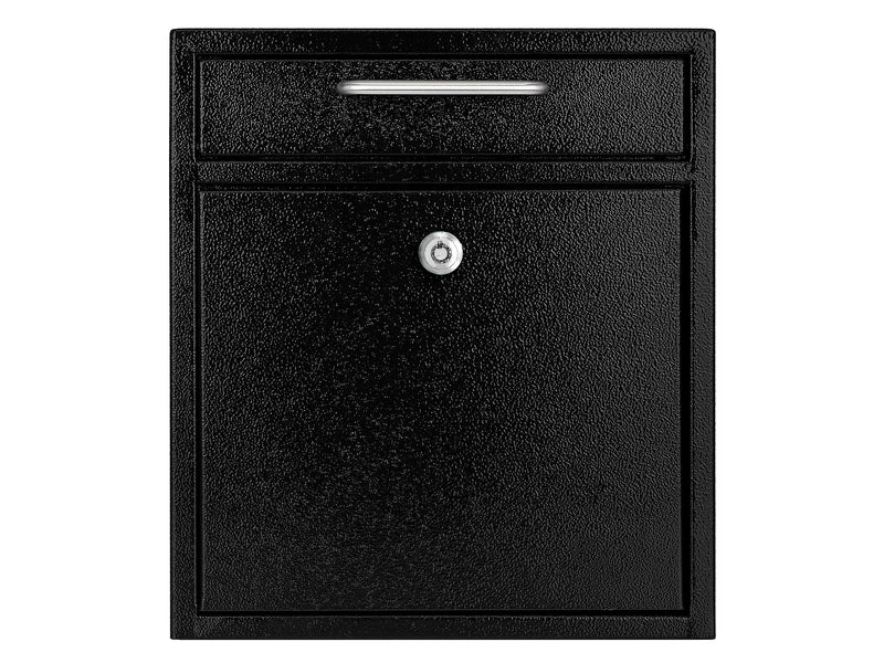 AdirOffice Steel Ultimate Locking Wall Mounted Drop Box Interoffice Mailbox, Medium, Black (631-05-BLK-PKG)