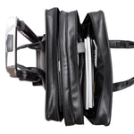 McKlein Clinton P Series Leather Briefcase, Laptop Compatible, Rolling, Black (88445)