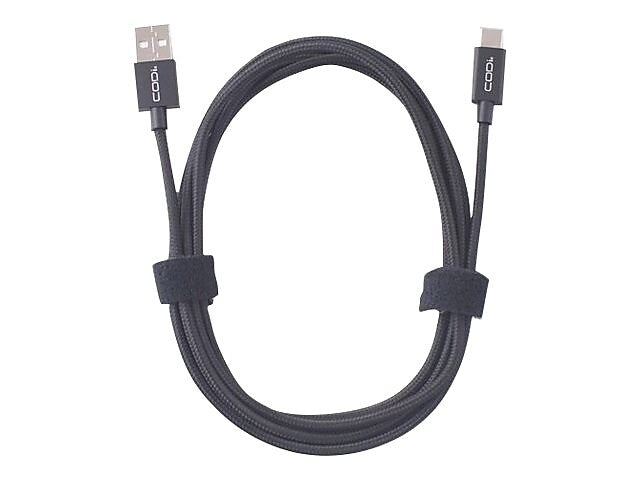CODi 6' USB-C to USB-A Braided Nylon Charge & Sync Cable, Black (A10161)