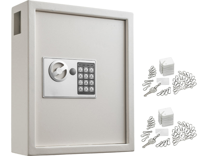 AdirOffice 40-Key Digital Lock Key Cabinet with Key Tags, White (680-40-WHI-689-PKG)