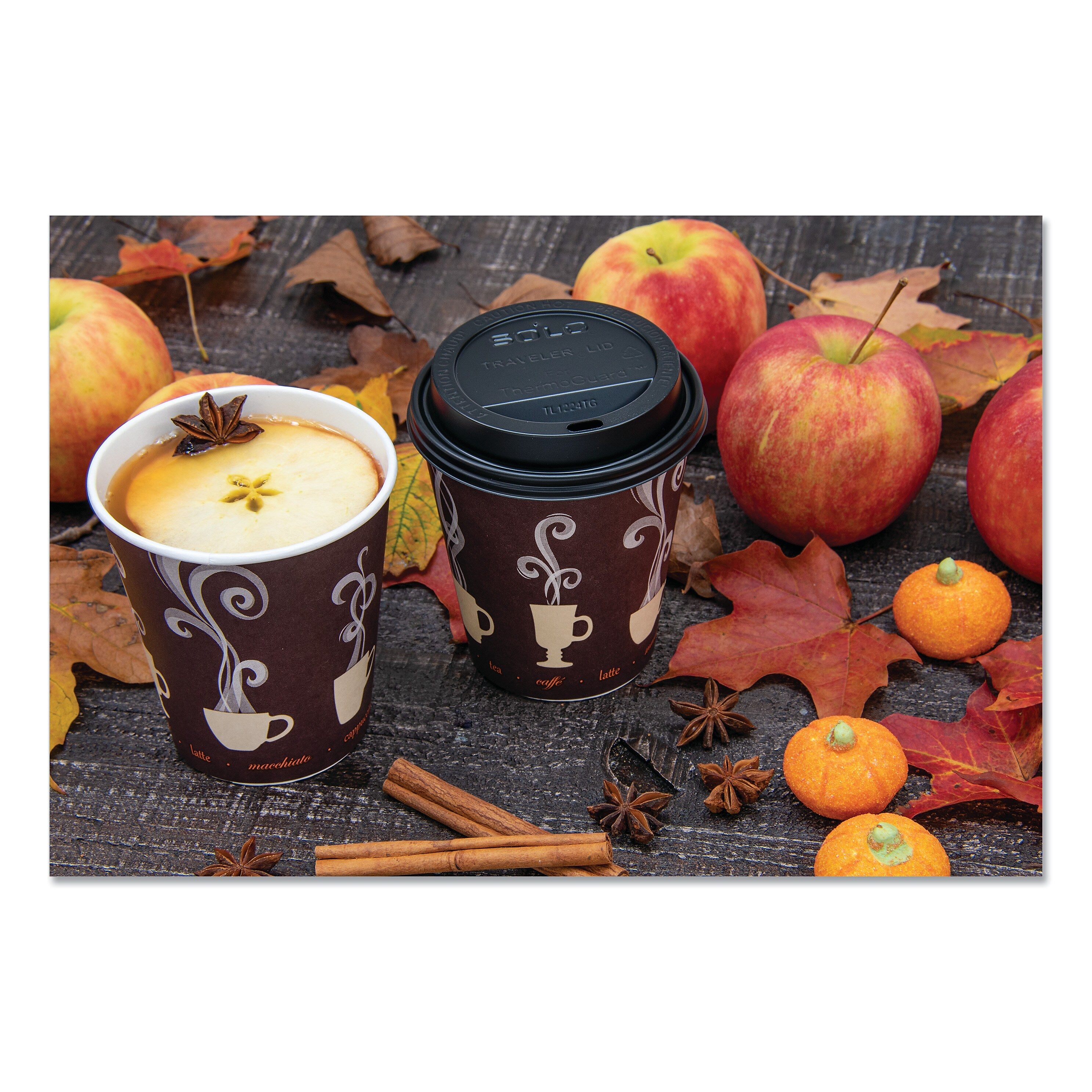 Dart Thermoguard Insulated Paper Hot Cups, 12 oz., Steam Print, 600/Carton