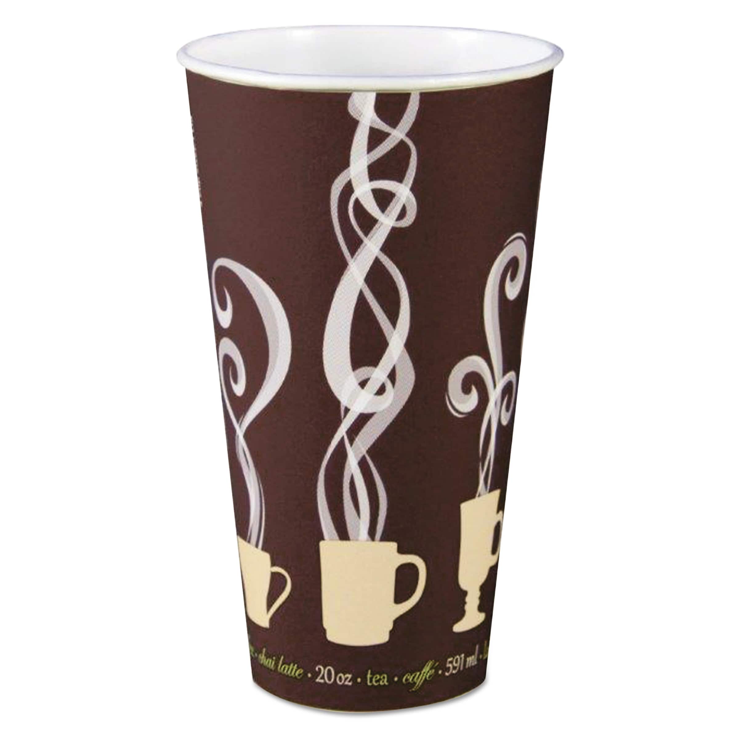 Dart Thermoguard Insulated Paper Hot Cups, 20 oz., Steam Print, 600/Carton