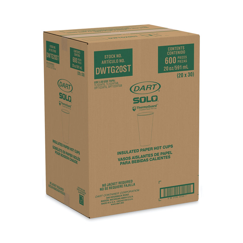 Dart Thermoguard Insulated Paper Hot Cups, 20 oz., Steam Print, 600/Carton