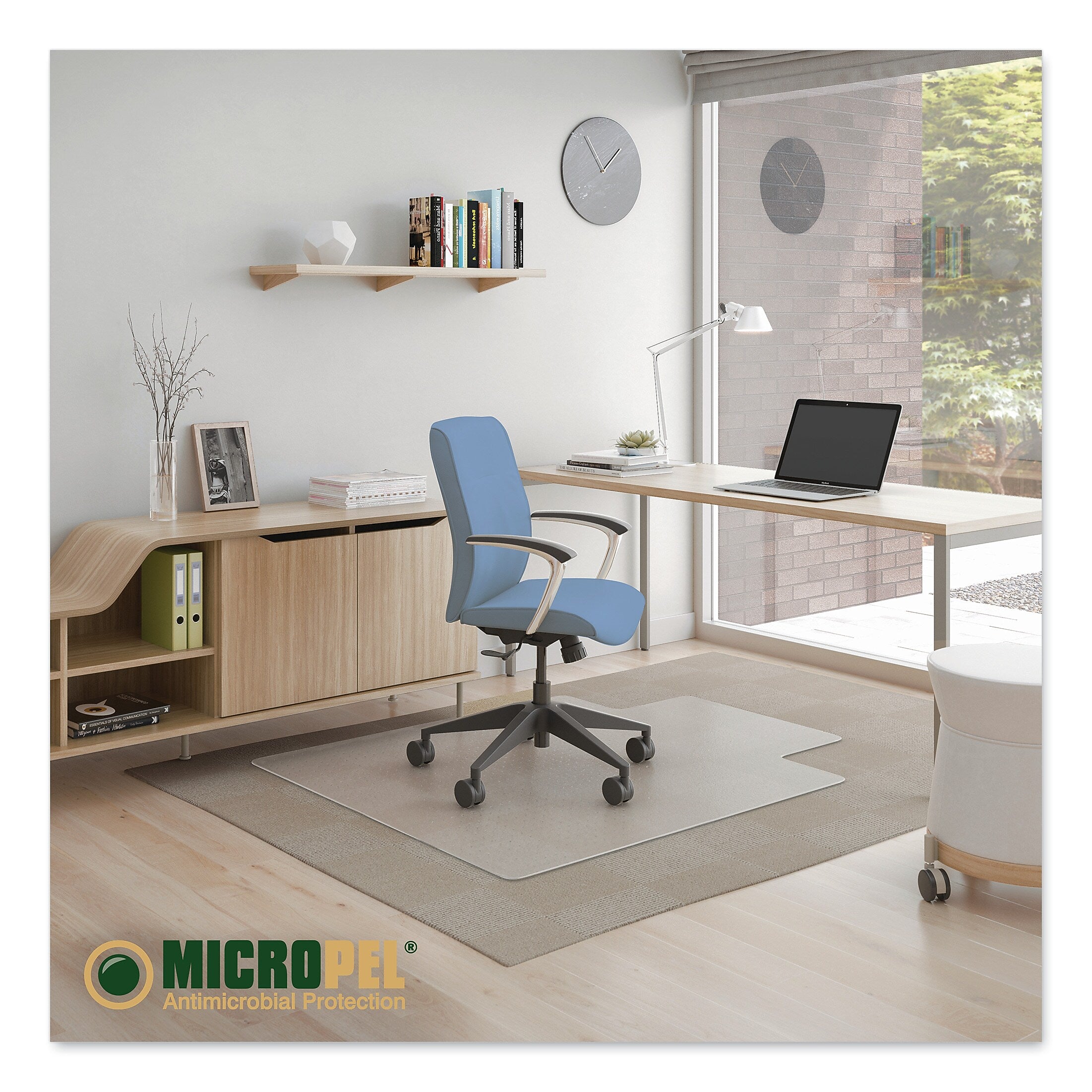 Deflect-O Carpet Chair Mat with Lip, 45" x 53'', Medium-Pile, Clear (DEFCM14232AM)