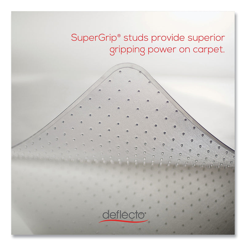 Deflect-O Carpet Chair Mat with Lip, 45" x 53'', Medium-Pile, Clear (DEFCM14232AM)