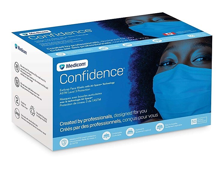 ASTM Level 3 3-ply Disposable Mask, Blue, 50/Box (PG4-1263/1273)
