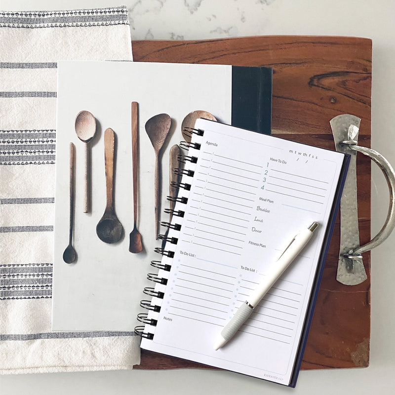 Kahootie Co Daily Planner For Your Busy Days, 6" x 9", Navy Diamonds (ITKDND)