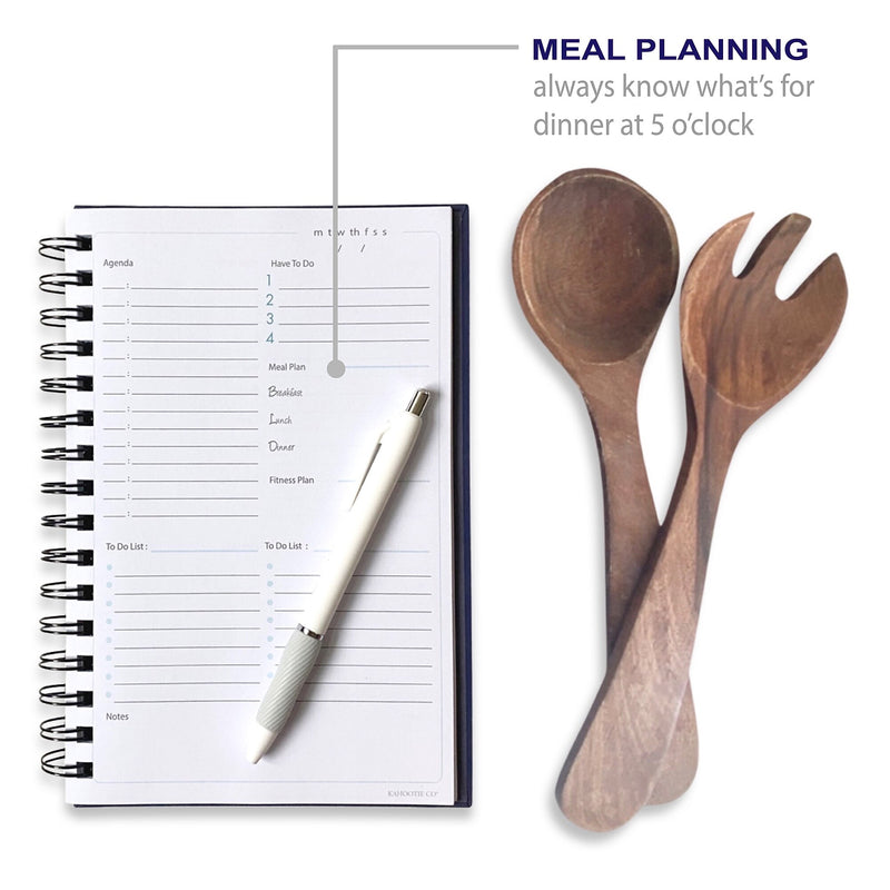 Kahootie Co Daily Planner For Your Busy Days, 6" x 9", Navy Diamonds (ITKDND)