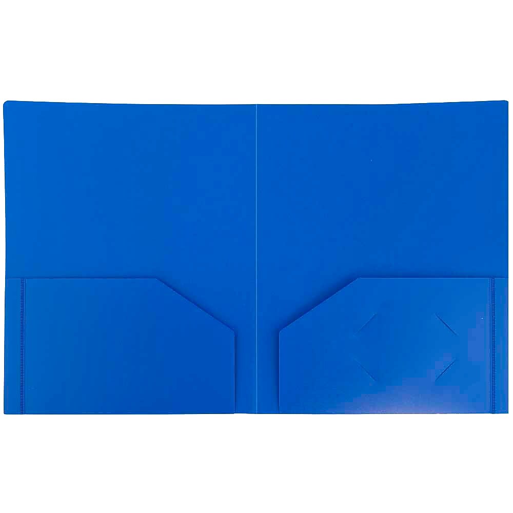 JAM Paper Heavy Duty 2-Pocket Folders, Blue, 6/Pack (383HBU)
