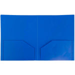 JAM Paper Heavy Duty 2-Pocket Folders, Blue, 6/Pack (383HBU)