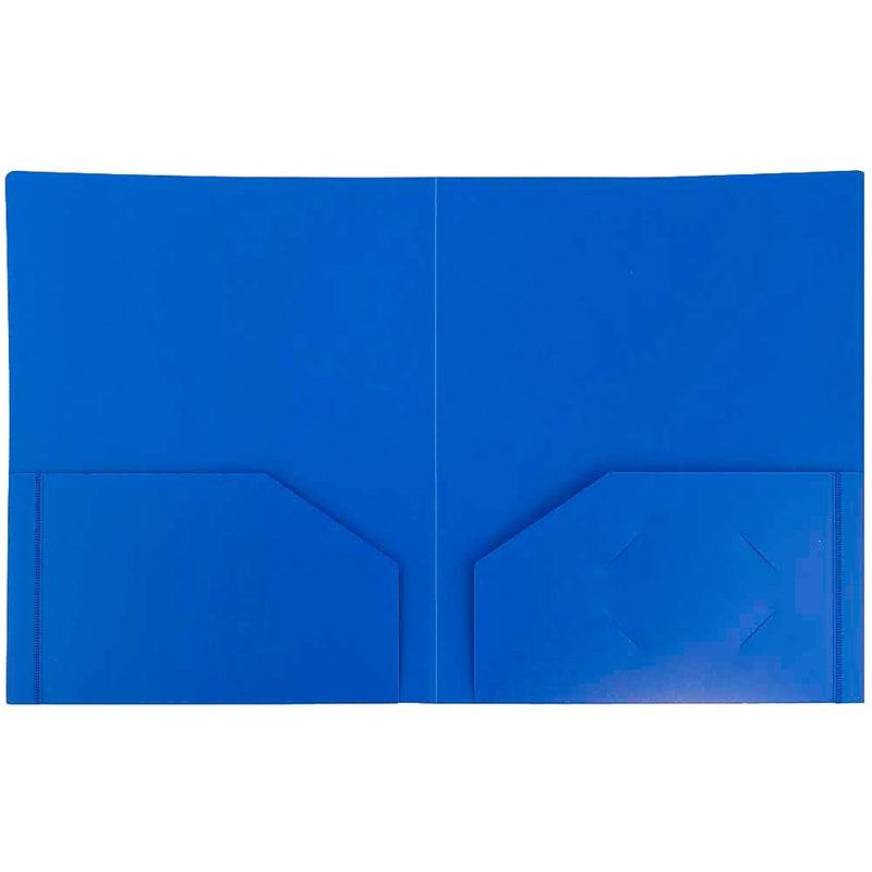 JAM Paper Heavy Duty 2-Pocket Folders, Blue, 6/Pack (383HBU)