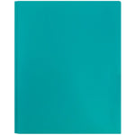 JAM Paper POP 2-Pocket Plastic Folders with Fastener, Teal Blue, 6/Pack (382ECteu)