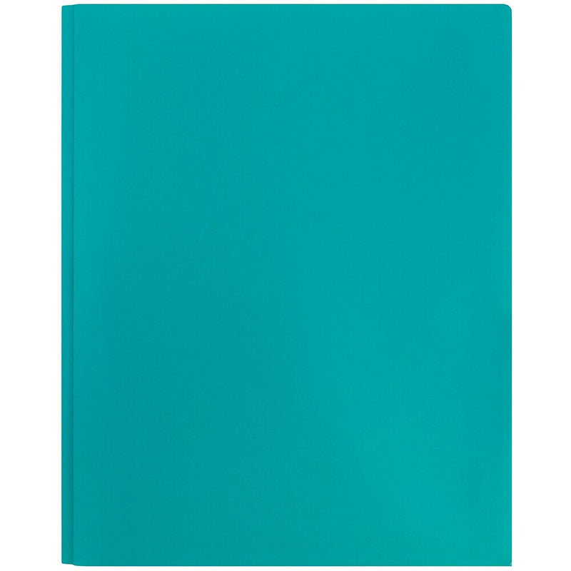 JAM Paper POP 2-Pocket Plastic Folders with Fastener, Teal Blue, 6/Pack (382ECteu)