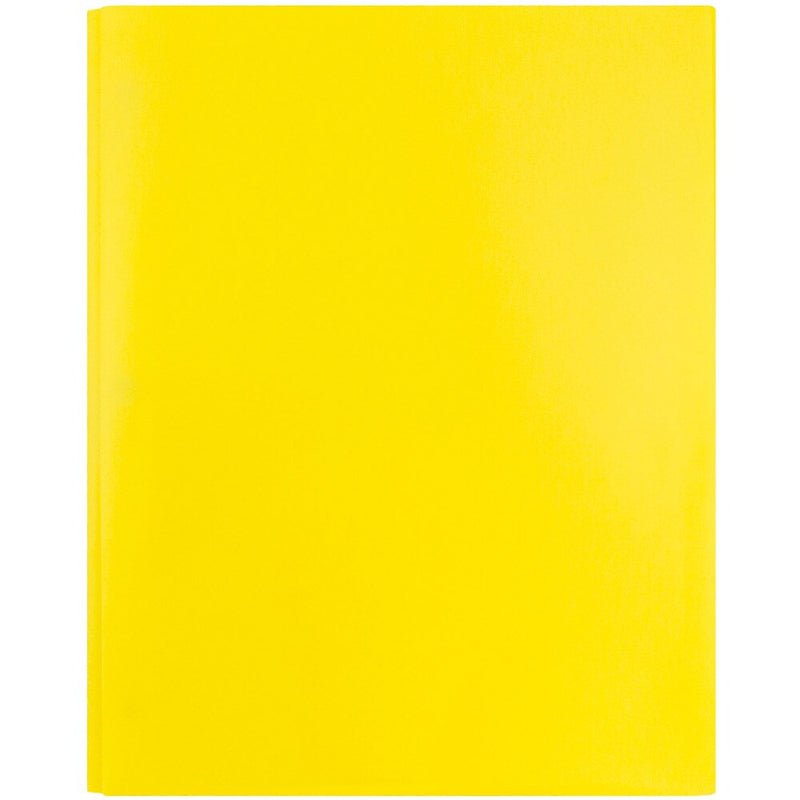JAM Paper POP 2 Pocket Plastic Folders with Fastener, Yellow, 6/Pack (382ECYED)