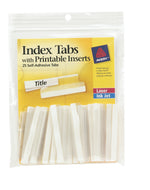 Avery Self-Adhesive Tabs with Printable Inserts, 2", Clear, 25/Pack (16241)