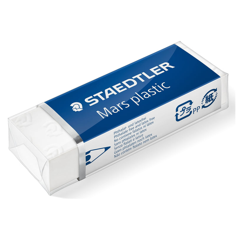 Staedtler Mars Plastic Erasers, White, 20/Box (52650)