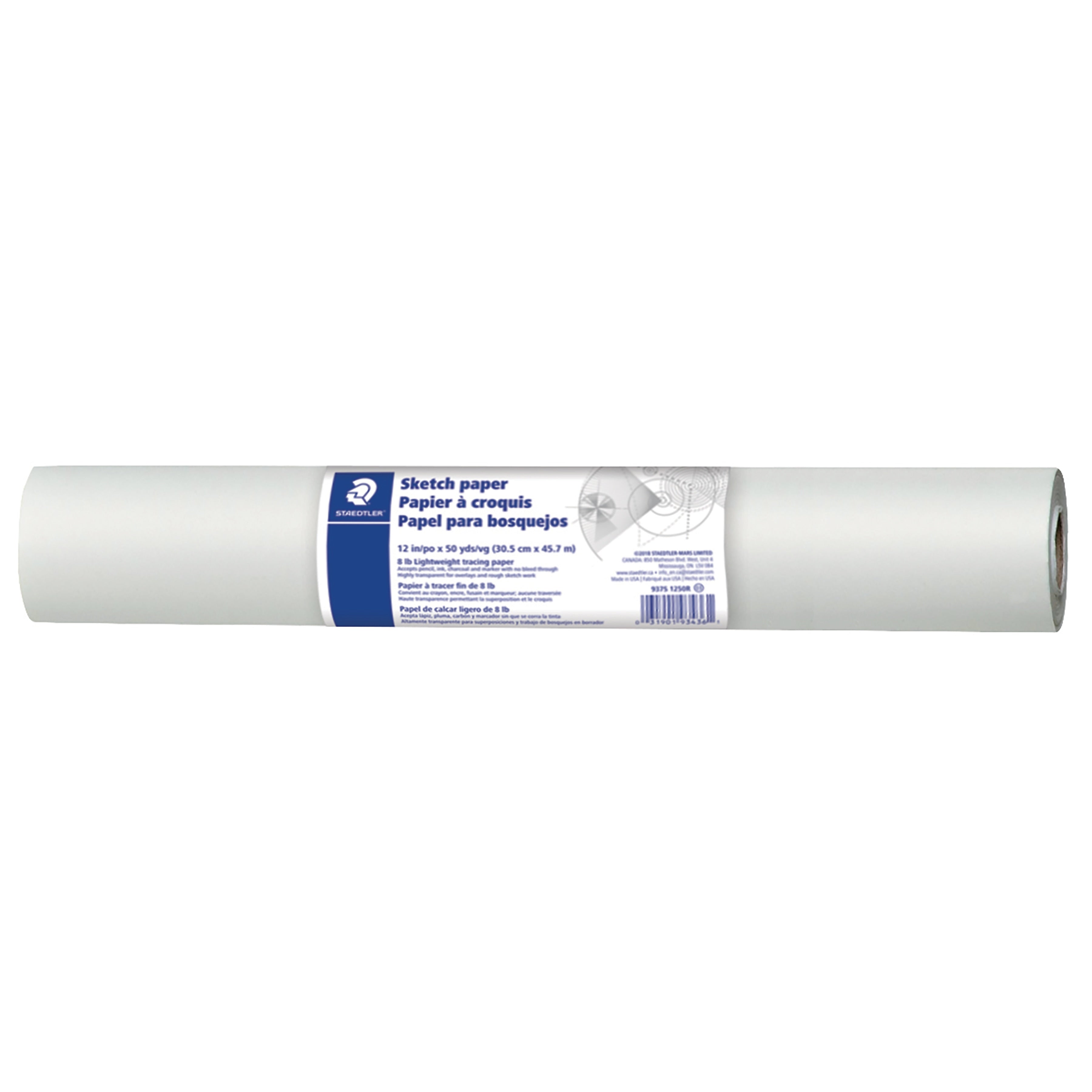 Staedtler 12" Sketch Paper Rolls, White, 150' (937S 1250R)