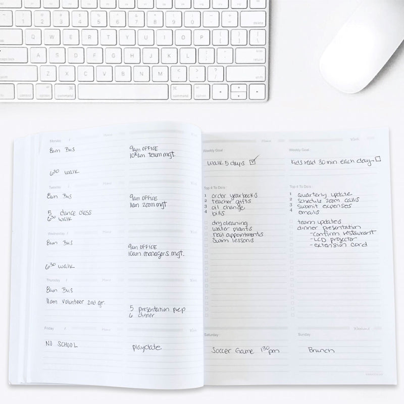Undated Kahootie Co. 8" x 10" Planner, It's That Kinda Day, Teal Mini Stripes (ITKHWTMS-H)