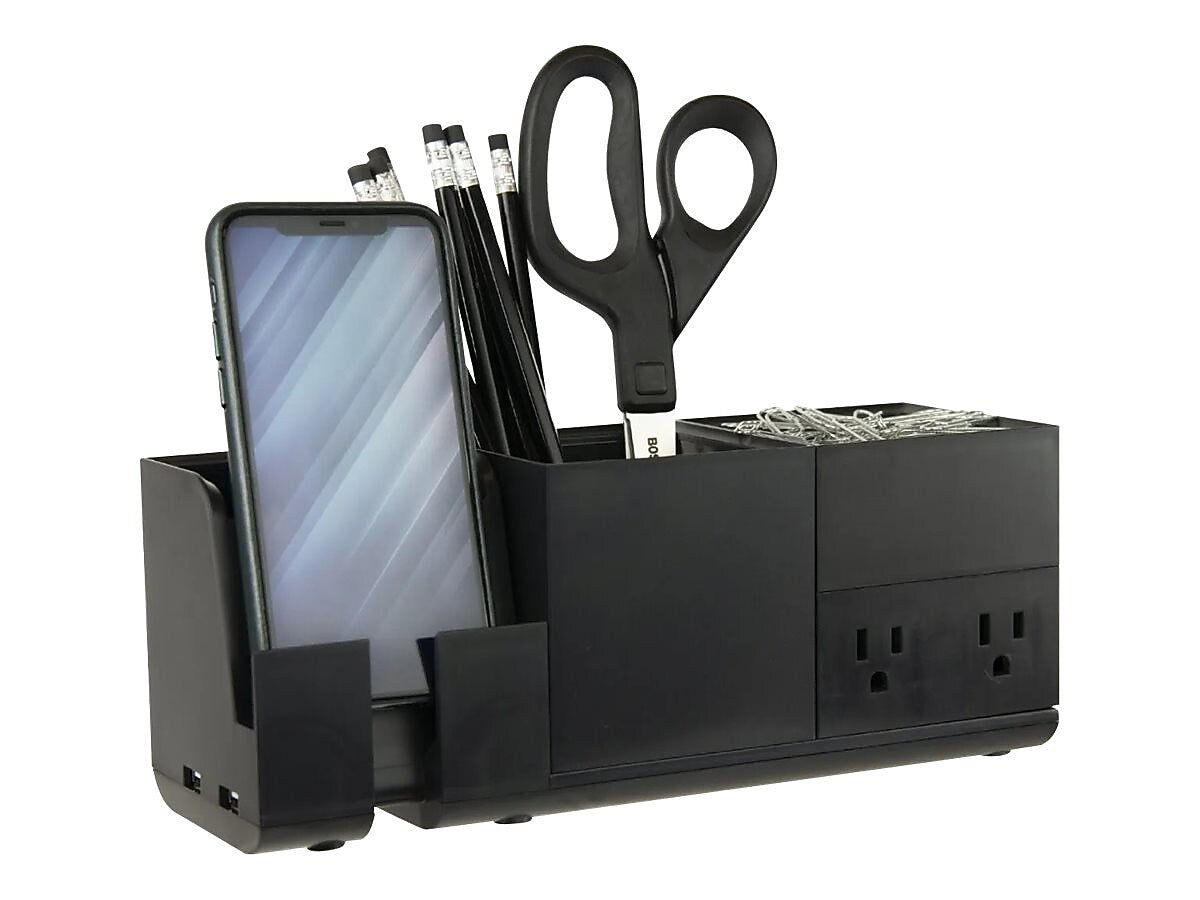 Bostitch Konnect Desk Organizer and Power Station, Black Plastic (KT2-BASEKIT1-BLK)