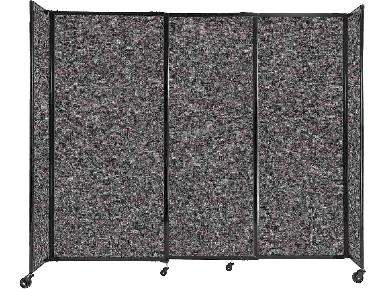 Versare StraightWall Freestanding Mobile Partition, 72"H x 86"W, Charcoal Gray Fabric (1472307)