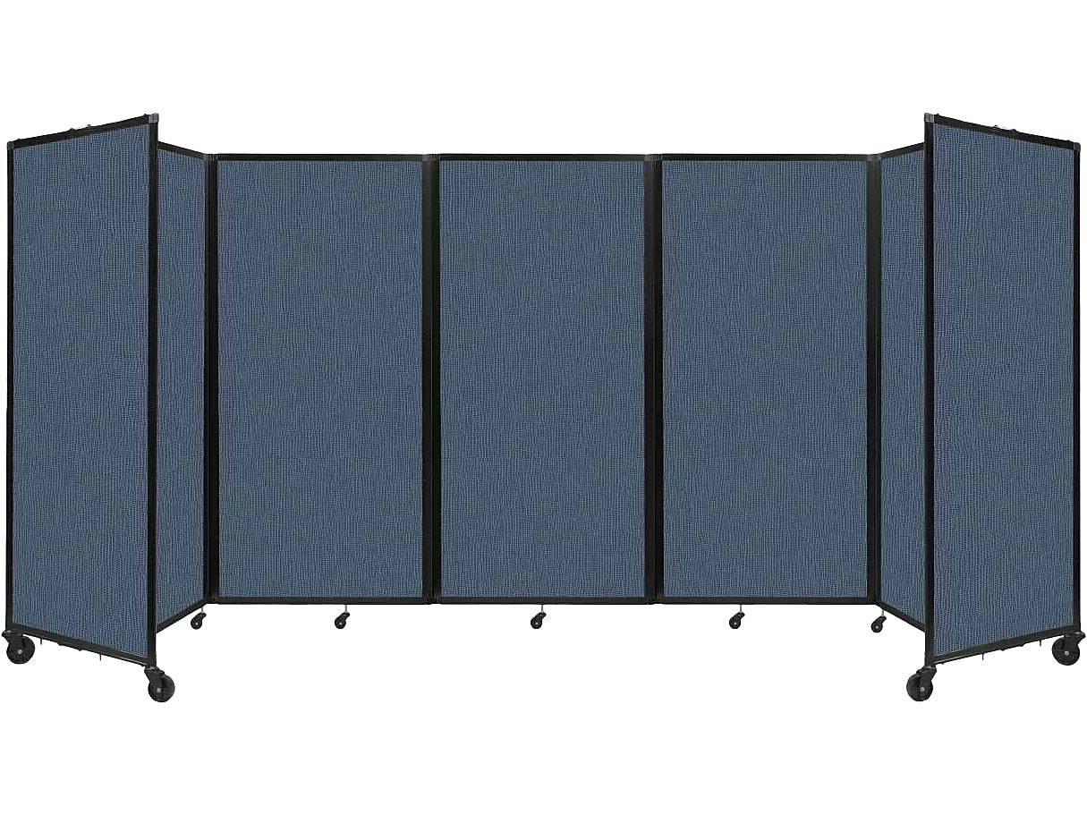 Versare The Room Divider 360 Freestanding Mobile Partition, 72"H x 168"W, Ocean Fabric (1172515)