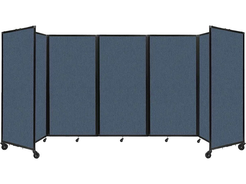 Versare The Room Divider 360 Freestanding Mobile Partition, 72"H x 168"W, Ocean Fabric (1172515)